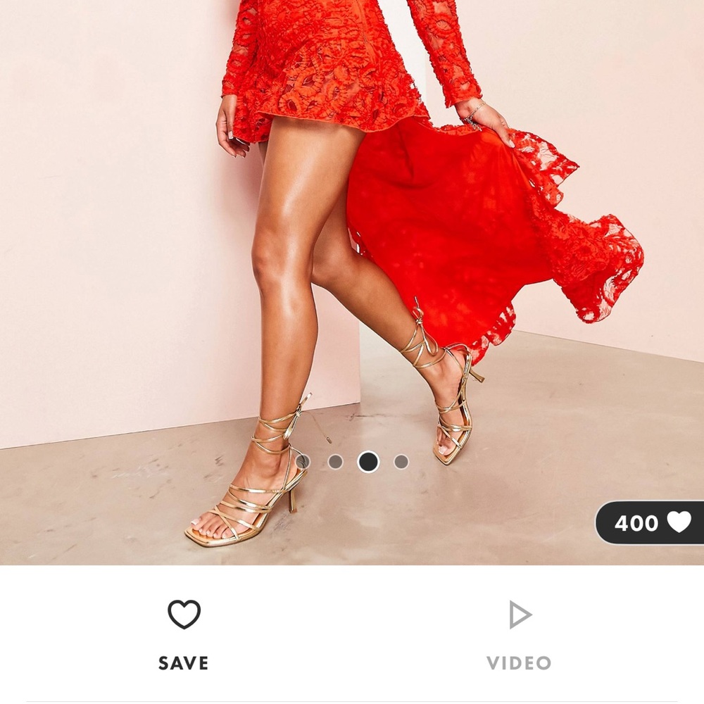 ASOS Luxe lace ruffle skirt with high low hem part of a set